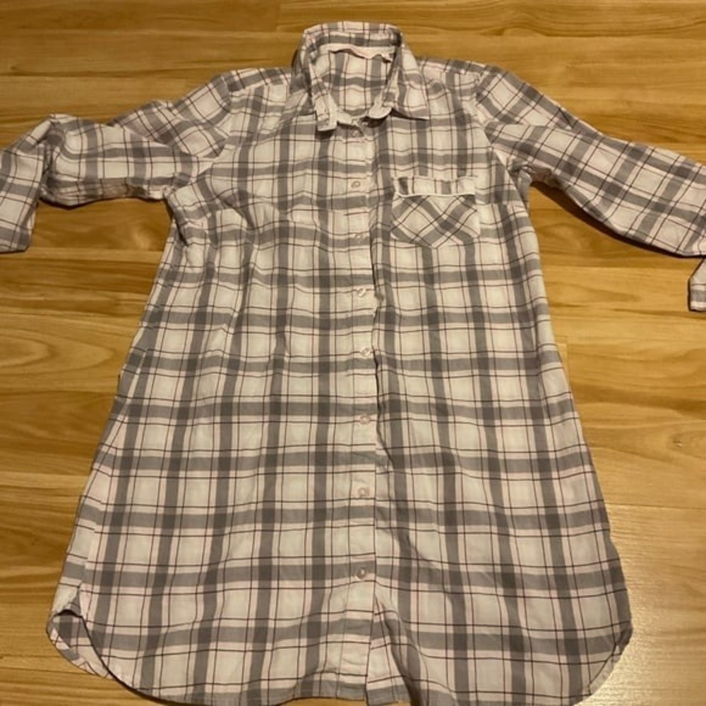 Victoria's Secret button up plaid nightgown